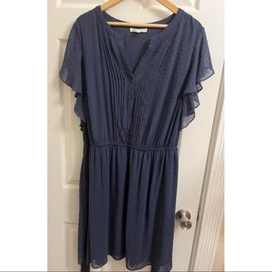 DR2 by Daniel Rainn Navy Blue Polka Dot Dress